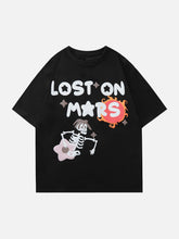 T-Shirt mit Blumenskelett-Grafik
